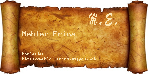 Mehler Erina névjegykártya